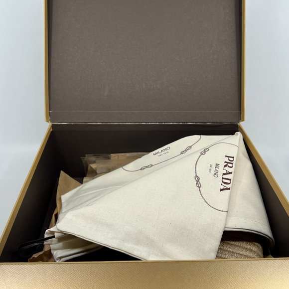 PRADA Size 39 US 9 Calzature Donna Suede Woven Espadrille Wedge Sandals Box/Dust - Picture 14 of 15
